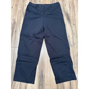 L.L. Bean Womens Favorite Fit Navy Blue Pants Size 12 Regular Chino Flat Front S